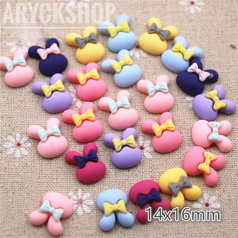 Resin Kepala Kelinci isi 10pcs Bahan craft Tasbih digital Swarovski Jepit rambut aksesoris