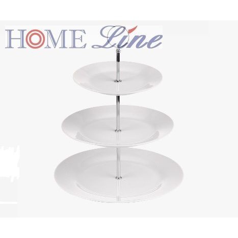 Tempat Kue Piring Kue Pesta Tingkat 3 Putih Keramik  Homeline
