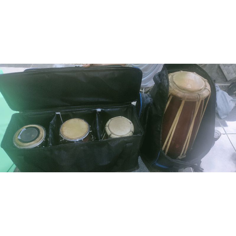 TAS KENDANG KEMPUL TALI ISI 3 KENDANG RAMPAK