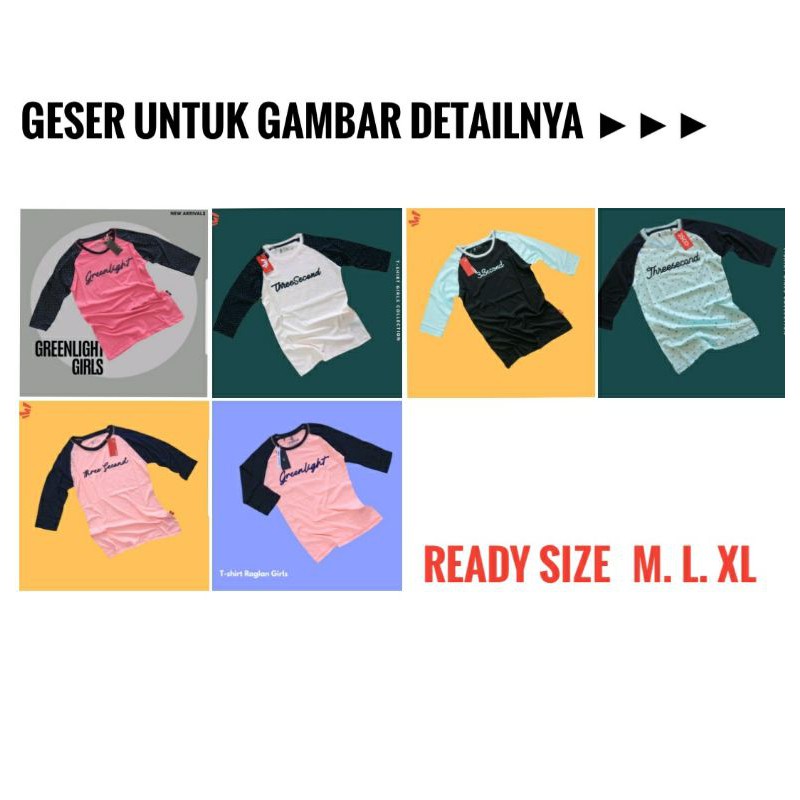 KAOS 3SECOND RAGLAN LENGAN PANJANG WANITA KAOS 3SECOND RAGLAN WANITA KAOS 3SECOND RAGLAN CEWEK