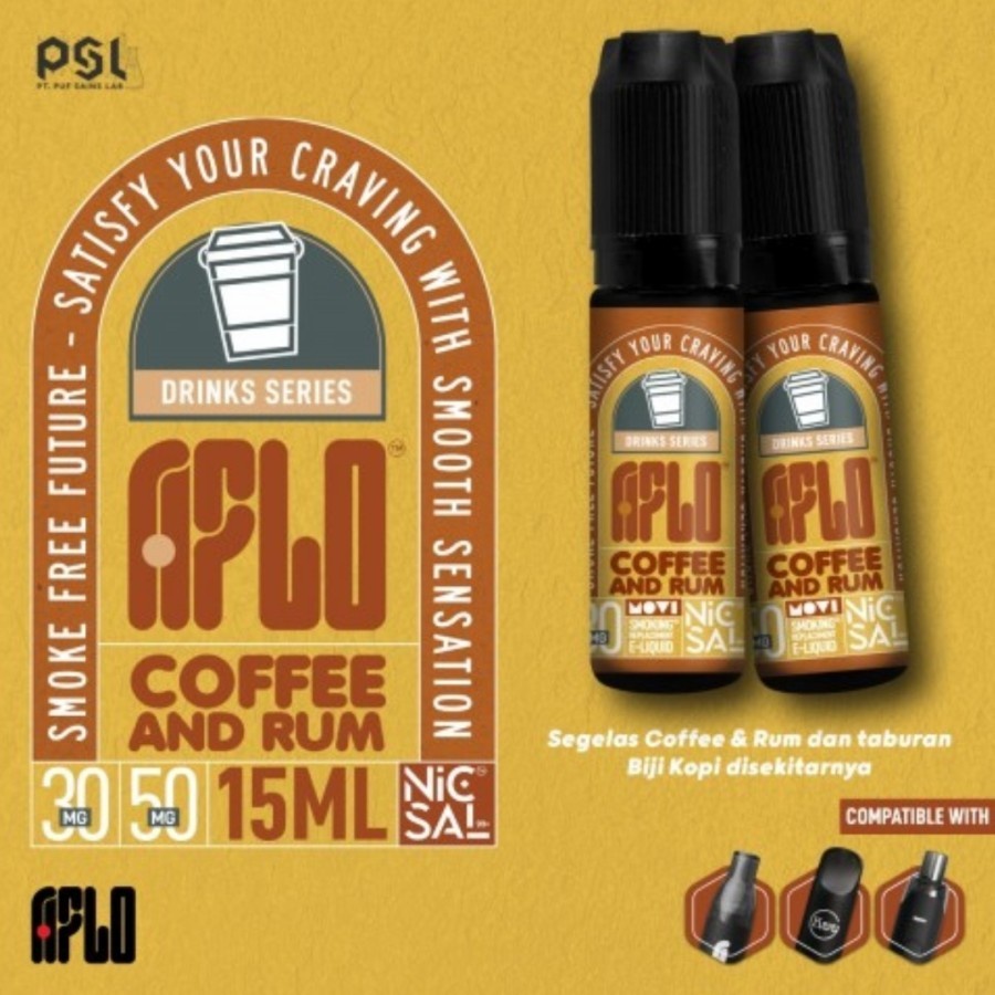 AFLO COFFEE AND RUM SALT NIC AUTHENTIC AFLO SALTNIC LIQUID 15ML