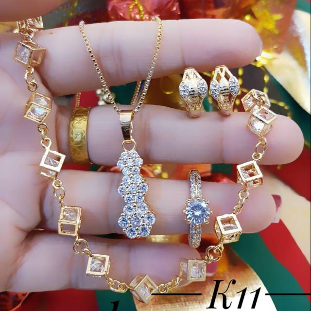 Xuping set perhiasan lapis emas 24K 0119