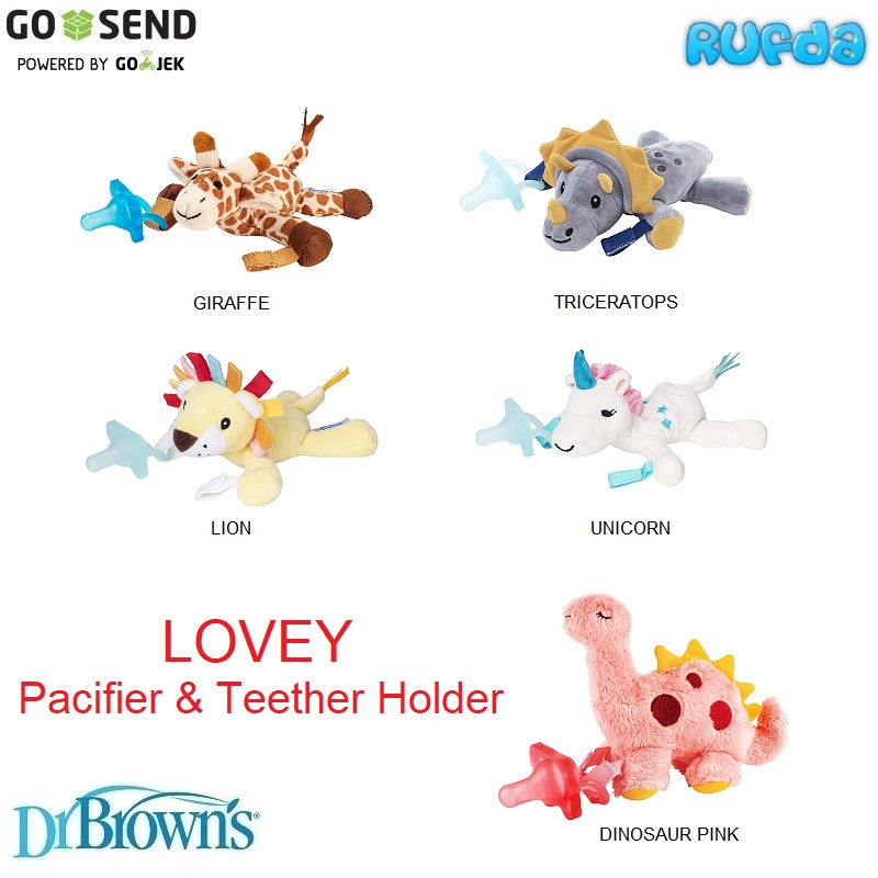 Dr Browns Lovey Pacifier and Teether Holder with Happy Paci Silicone