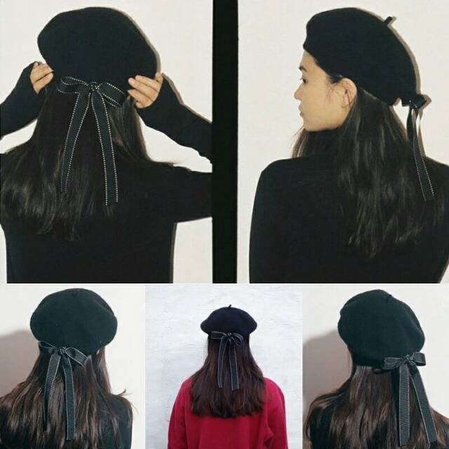 WOOLEN BOW BERET #1407