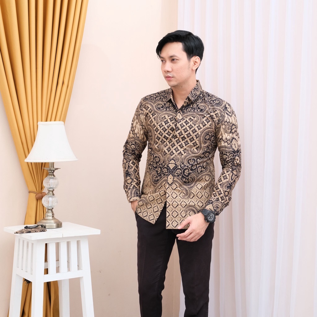 Batik pria modern slimfit Baju Batik Pria Lengan Panjang slimfit baju batik pria Slimfit premium baju seragam BATIK KERTOJOYO KJ007 kemeja batik pria lengan panjang full furing baju batik alisan pria Kemeja batik slimfit batik premium laskala PRABUSENO