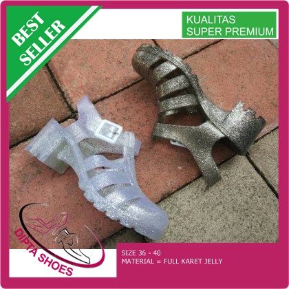 jelly shoes wedges bara bara sepatu karet import hx002g