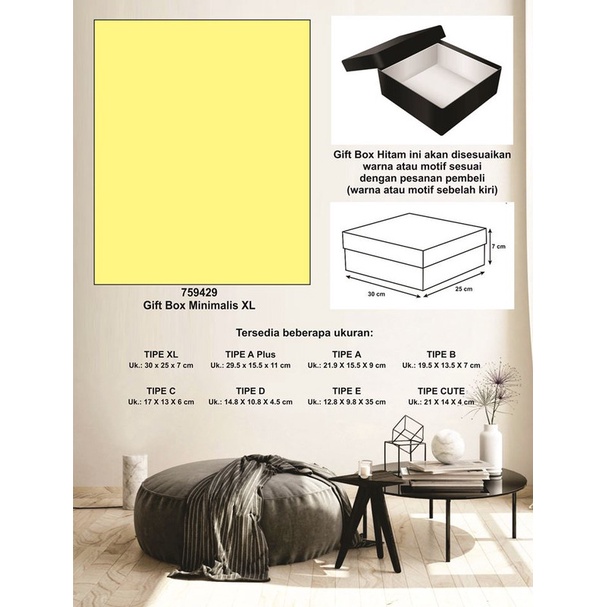 

Kotak kado/Kotak Hadiah/Box Minimalis XL-Spectra Light Yellow-A