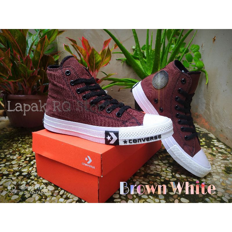 SEPATU SNEAKERS HIGH ALLSTAR  CONVERSE ALL STAR 70S Hight Brown Black Premium