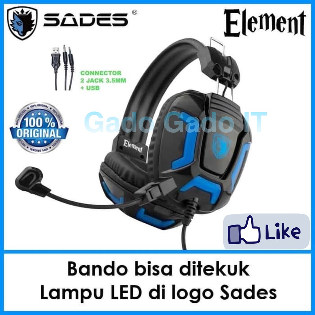 Headset Gaming SADES ELEMENT Headphone Profesional Gaming With Microphone