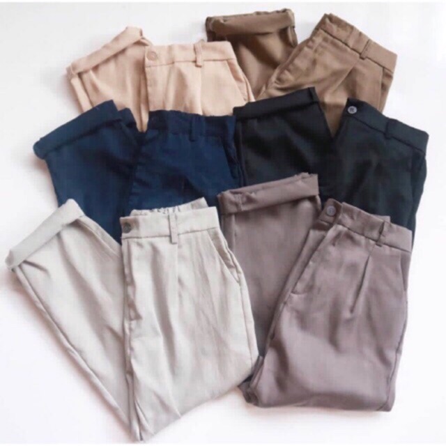 (PREMIUM) BAGGY PANTS AMERICAN DRILL GRADE A CELANA PANJANG OOTD BAGGY PANTS HITAM ARMY WANITA