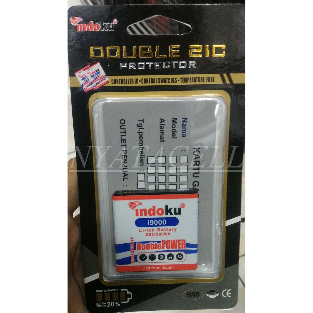 Promo Baterai Indoku Samsung Galaxy S1 I I9000 3600mah Batre Double Power