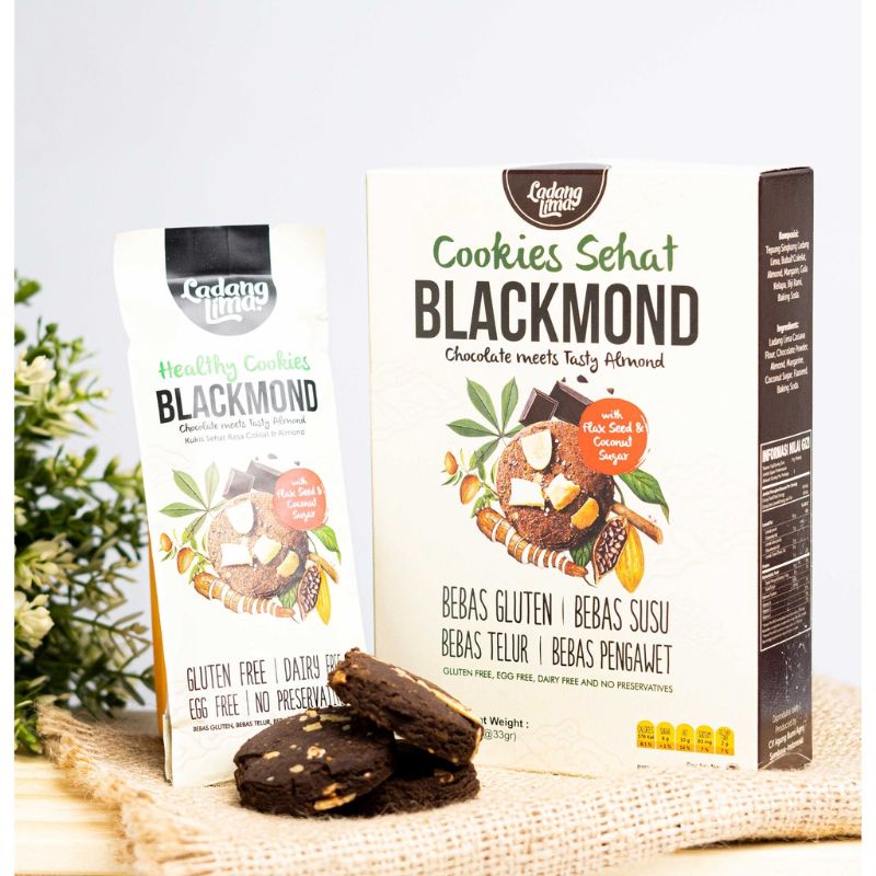 

Blackmond Cookies Sehat Ladang Lima (Box, isi 6 sachet) Booster ASI Free Gluten Free Pengawet Free Susu Free Telur