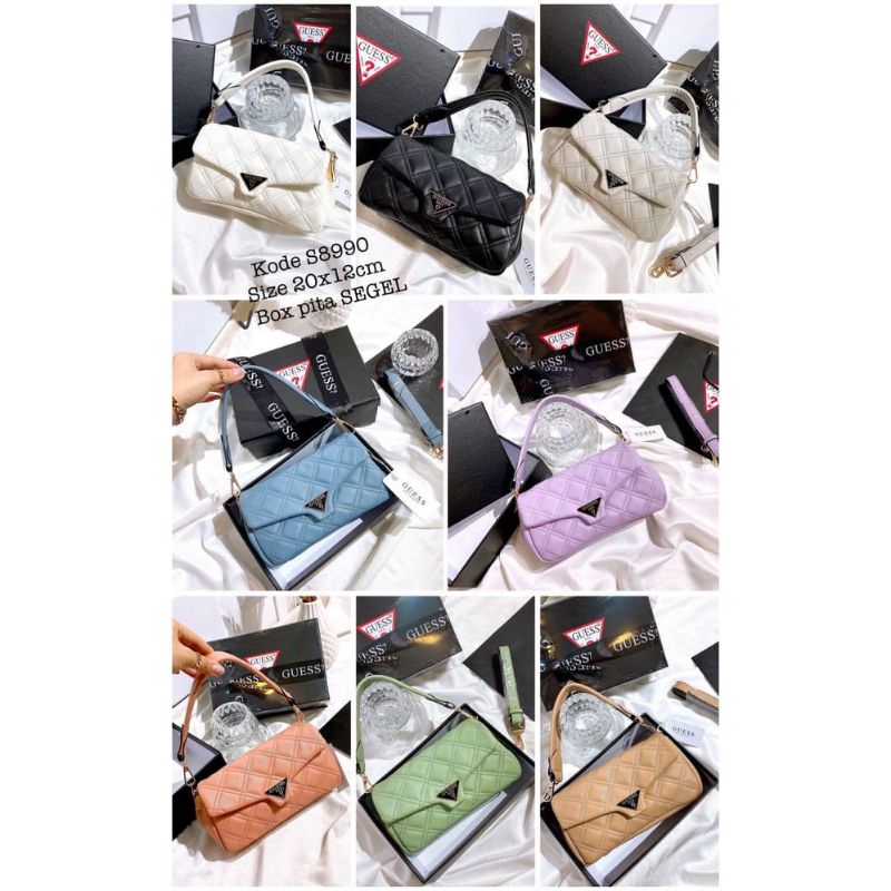TAS SELEMPANG WANITA G*ES QUILTED PILOLLOW KODE S8990+INCLUDE BOX