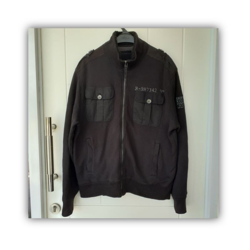 CALVIN KLEIN JEANS jaket cowo cowok brand branded hitam ori original preloved second thrift