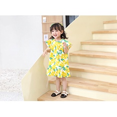 【Happy Baby】0-6Tahun QZ-74 dress terusan santai perempuan motif Flowers 100% KATUN PREMIUM QUALITY