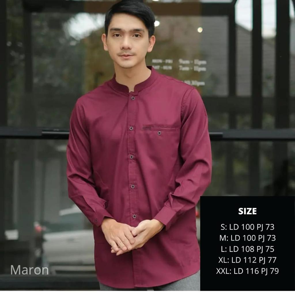 Muslim Pria Koko Lengan Panjang Arto Size M, L, Xl, XXL  bahan Toyobo Premium