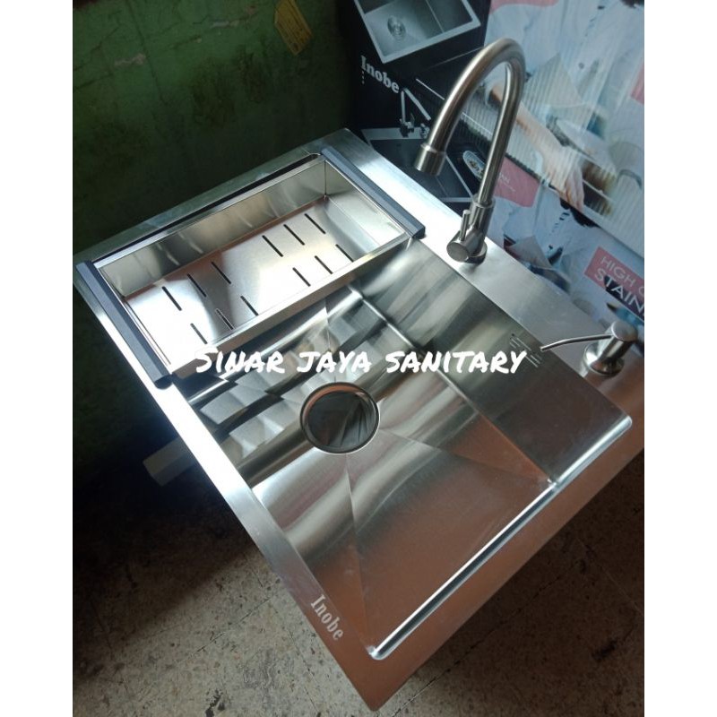 Paket sink 6045 stainless 304 / Paket bak cuci piring inobe 6045