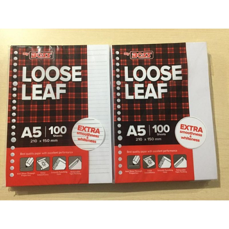 

Loose Leaf / Isi Kertas File Binder BIG BOSS A5 isi 100 Lembar