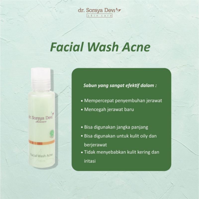 Facial Wash Acne by dr. Soraya devi skincare