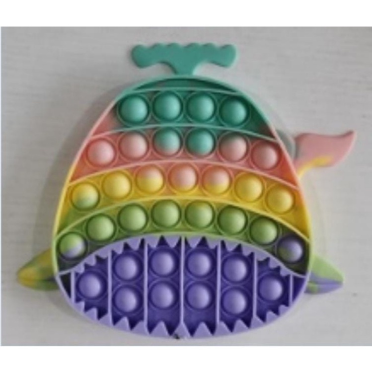 Push Bubble Fidget sensory Pop It Toy Mainan Anak untuk Penghilang Stress-Whale