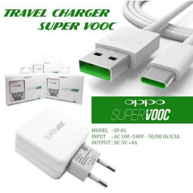 CHARGER OPPO TYPE C SUPER VOOC  100% A5 / A9 2020 / FIND X / RENO 1 2 3 4 5 6 / R17