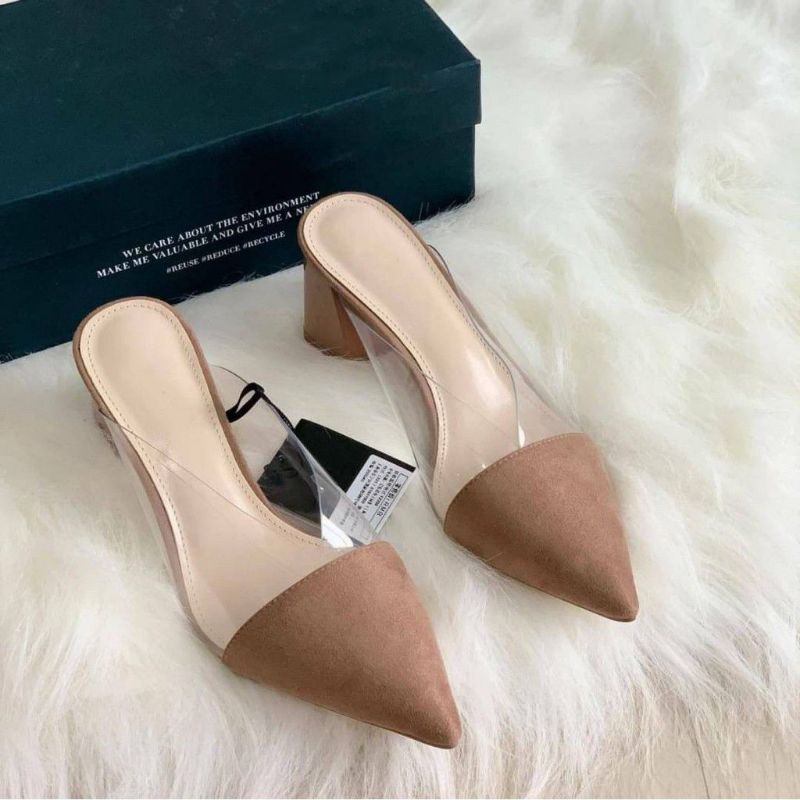 High Heels Wanita Mika V Transparan 5 Cm Chelltic M-19