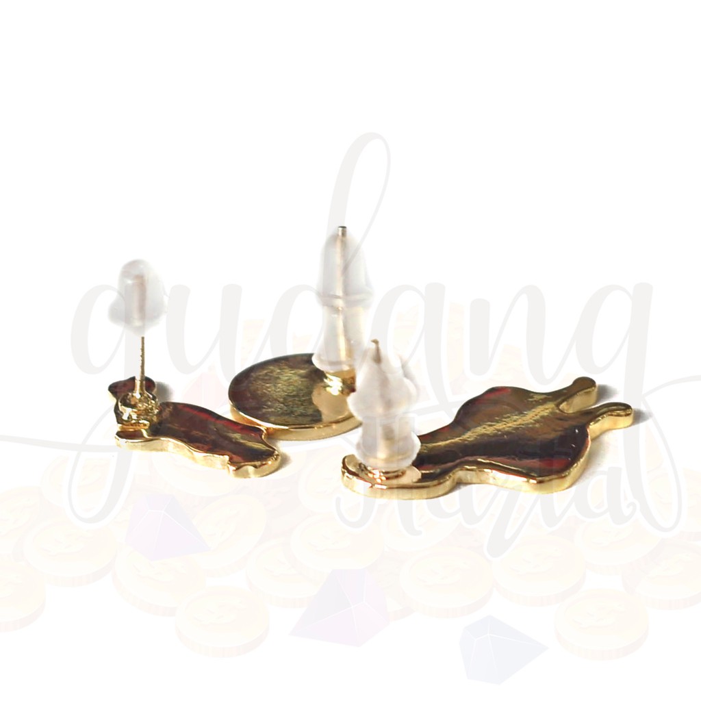 Anting Stud Alice in Wonderland Isi 3 Rabbit and Clock Kelinci Lucu Unik GH 203160