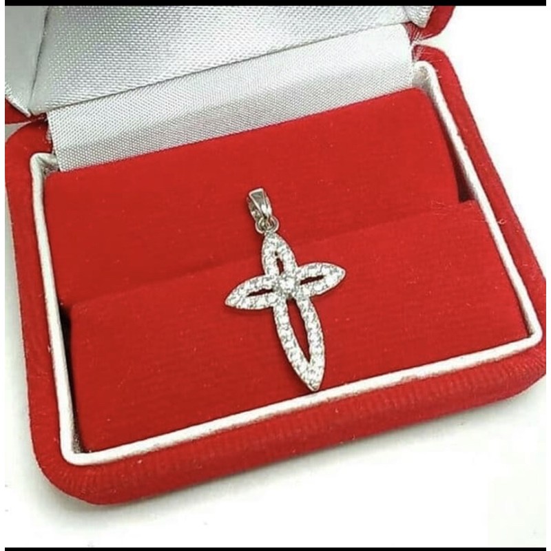 Liontin salib liontin perak 925 lapis emas putih liontin cewek liontin salib