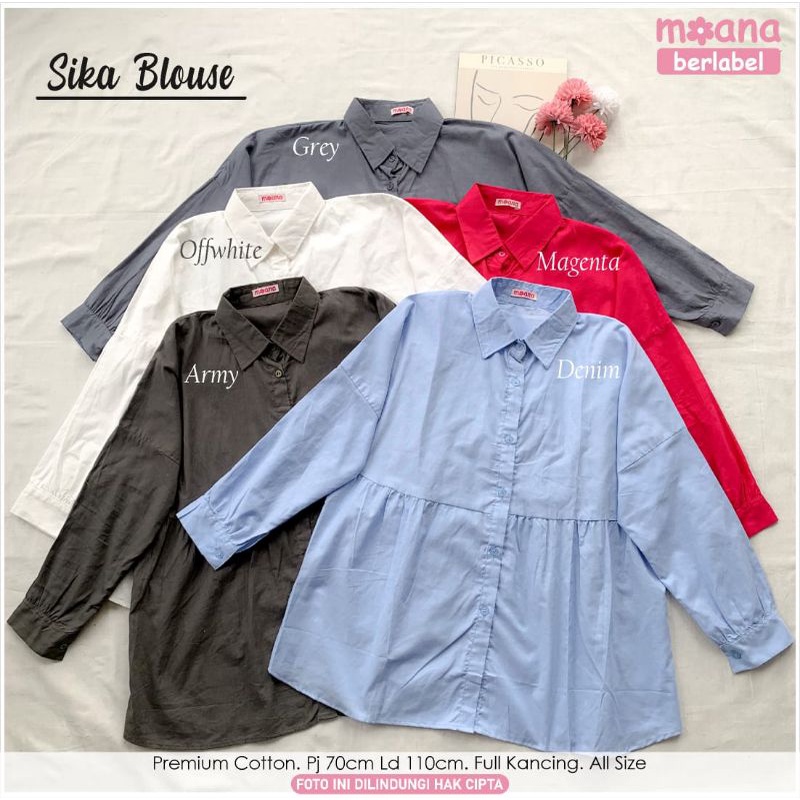 BLOUSE WANITA SIKA BLOUSE KEKINIAN BY MOANA