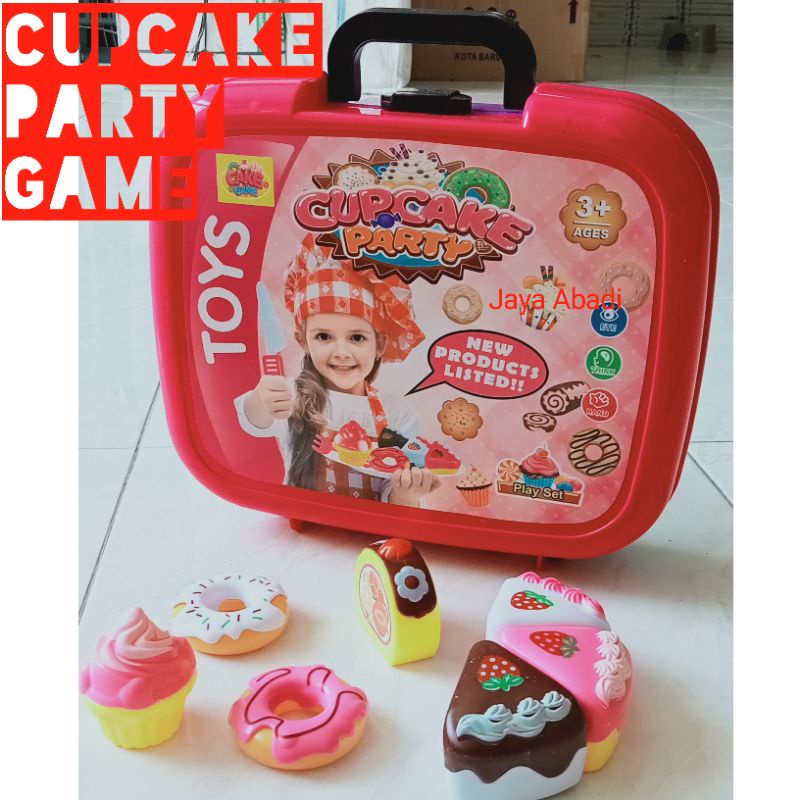 Mainan cupcake party game bisa dipotong potong / Slice 4in1 36788-89