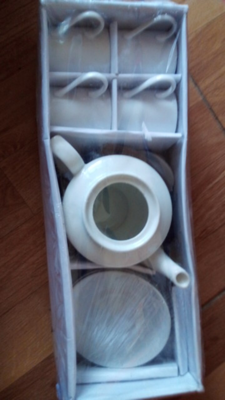 Teko Keramik Set Polos Putih