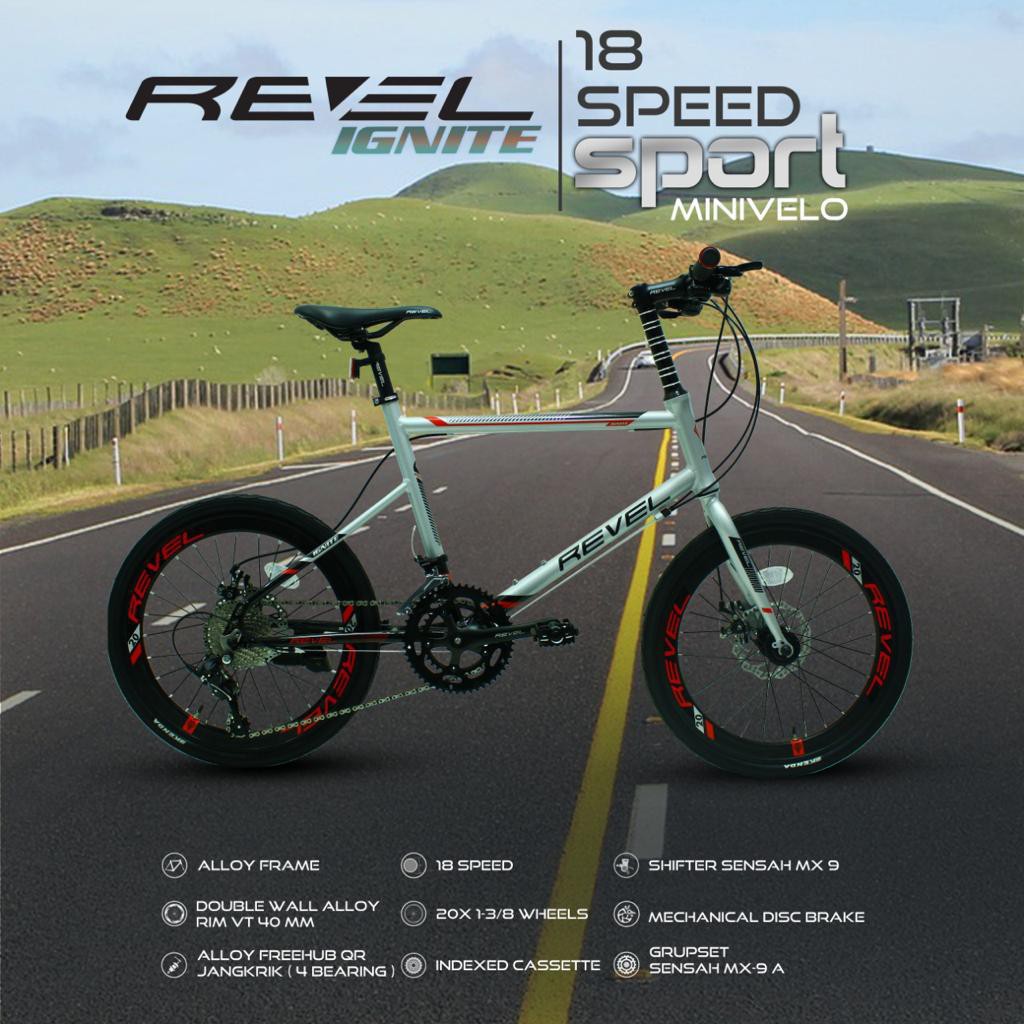 Sepeda minivelo revel ignite 18 speed