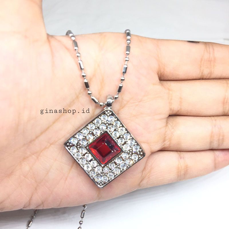 COD✅KALUNG QUANTUM PENDANT kotak PERMATA MERAH TERBARU