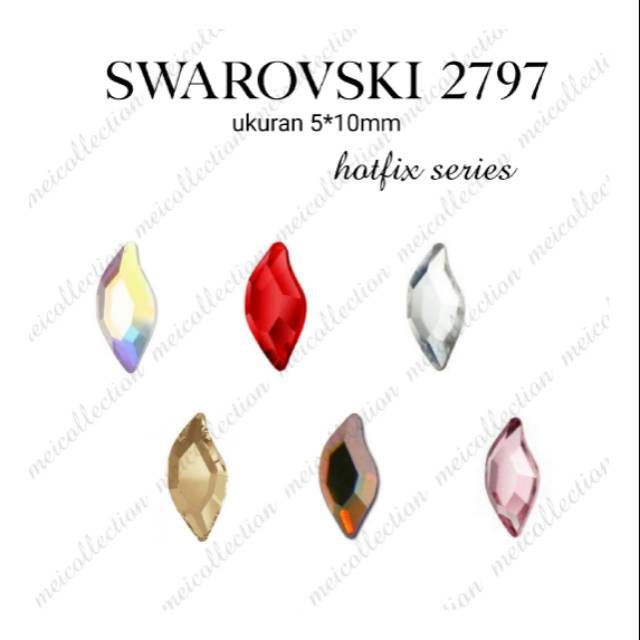 Swarovski ORIGINAL 2797 hotfix leaf ukuran 5mm * 10mm
