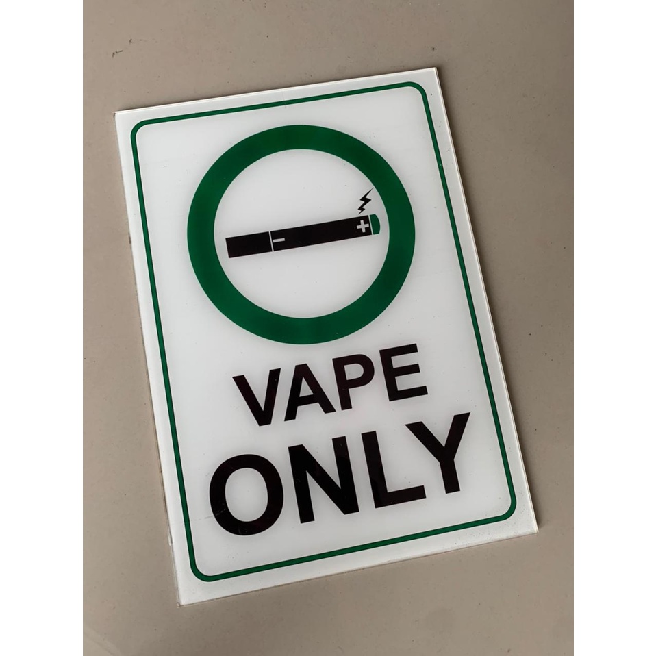 

Acrylic Sign Label Vape Only