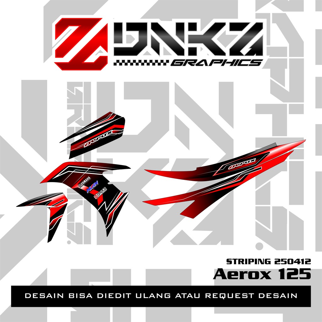 Stiker Aerox 125 Decal Striping Aerox 125 Premium Racing 250412