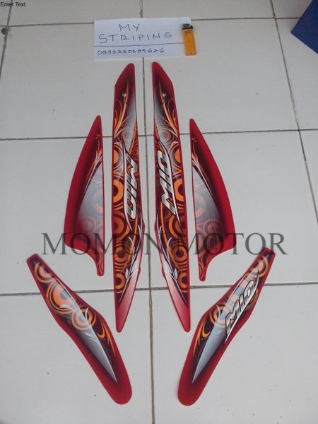 Sticker Stiker Mio Sporty 2012 merah striping