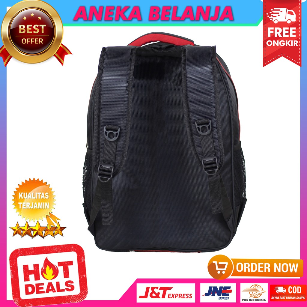 New Arrival Tas Ransel Pria Model Alfito Panah Hitam Merah Fashionable Tas Sekolah Keren Multifungsi