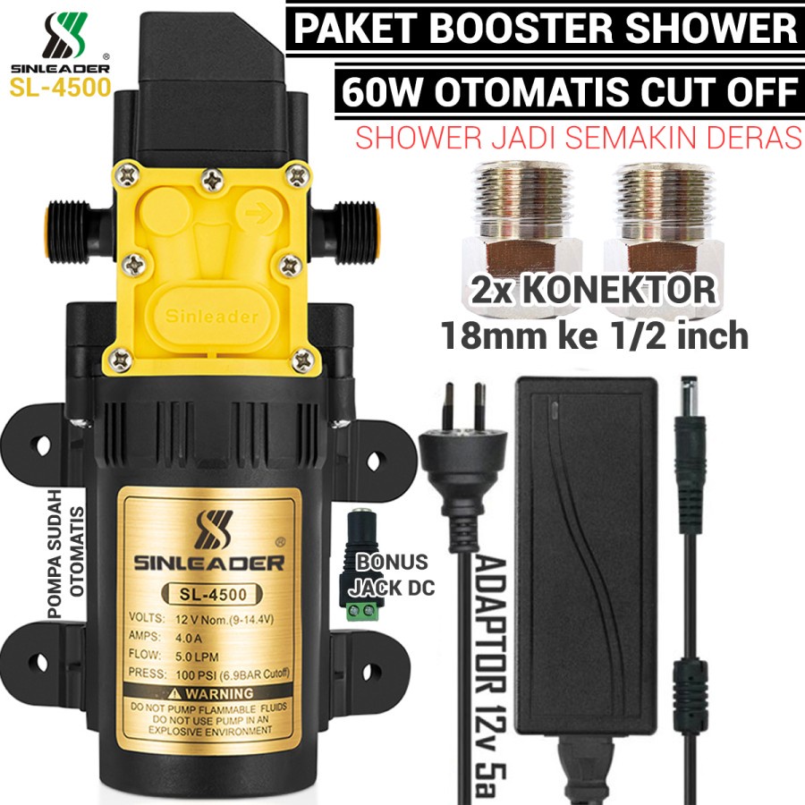Paket Pompa booster Pendorong Shower Otomatis tekanan Tinggi - SL 4500