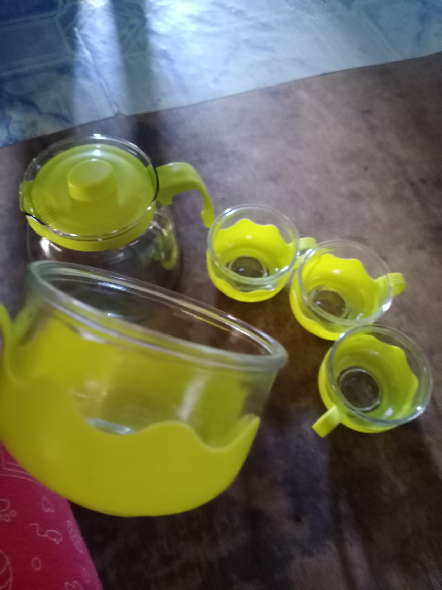 Ahb Tea Pot Set 5in1 Teko Kaca Tempat Minum Teh Teko Set Cangkir Kaca Teapot Gelas Cafe Souvenir Igd