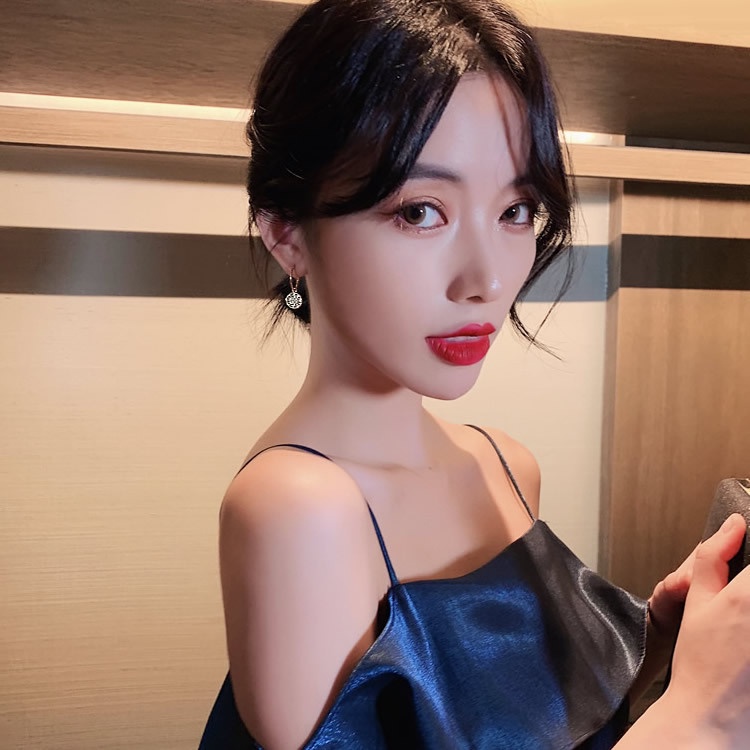 Sterling silver jarum Korea sederhana anggun delapan Awning bintang anting-anting untuk wanita Retro