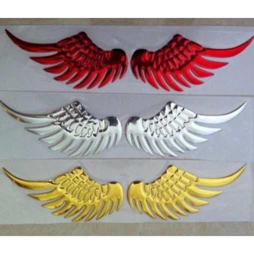 Tempelan Stiker 3D Sayap Wings Mobil Motor