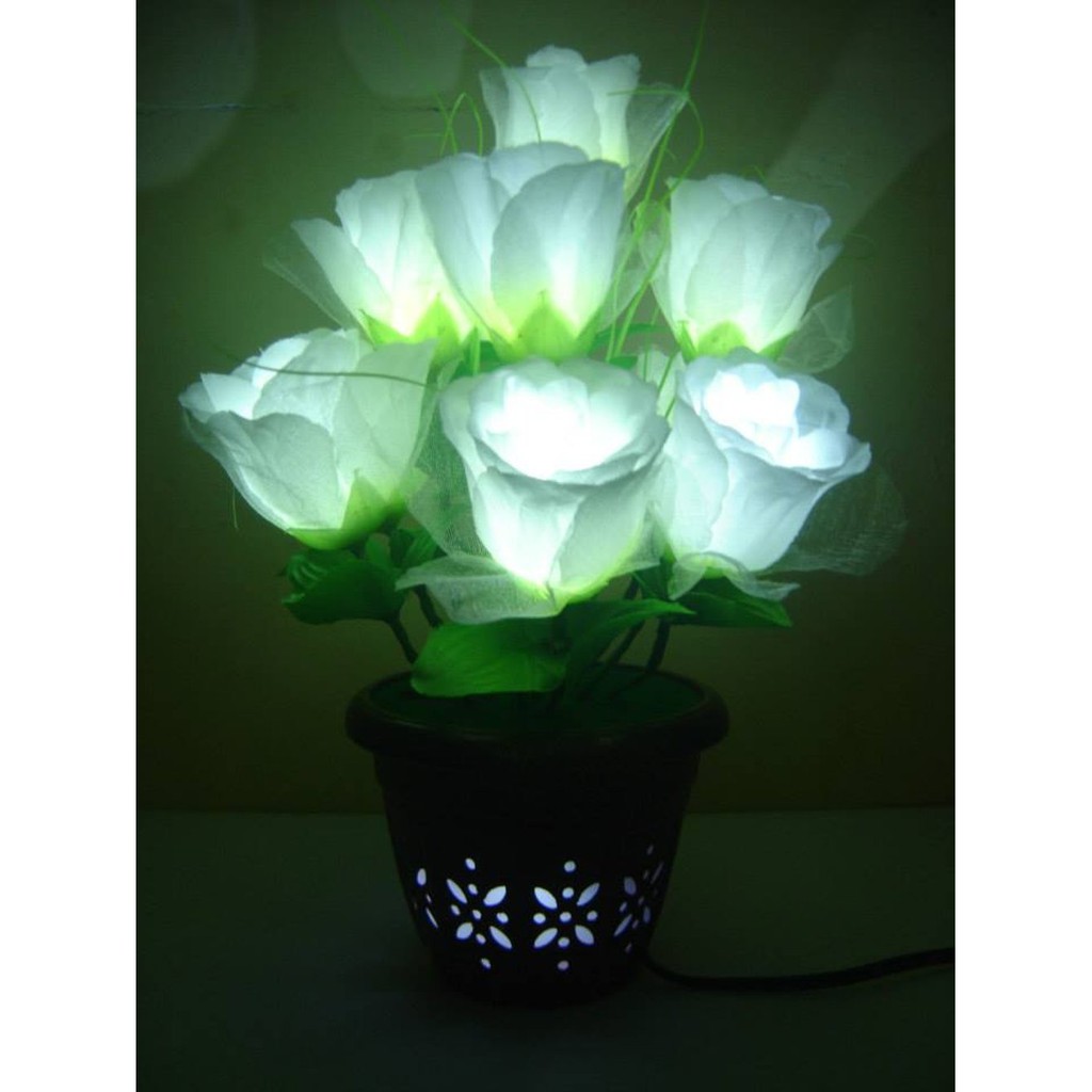 bunga KUNCUP MAWAR PUTIH   Lampu meja 10 Tangkai kuwalitas oke  murah hiasan hias rumah  bunga  dek