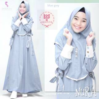 NURA SET BAJU  ANAK  GAMIS SET KHIMAR JILBAB PEREMPUAN  KECIL 