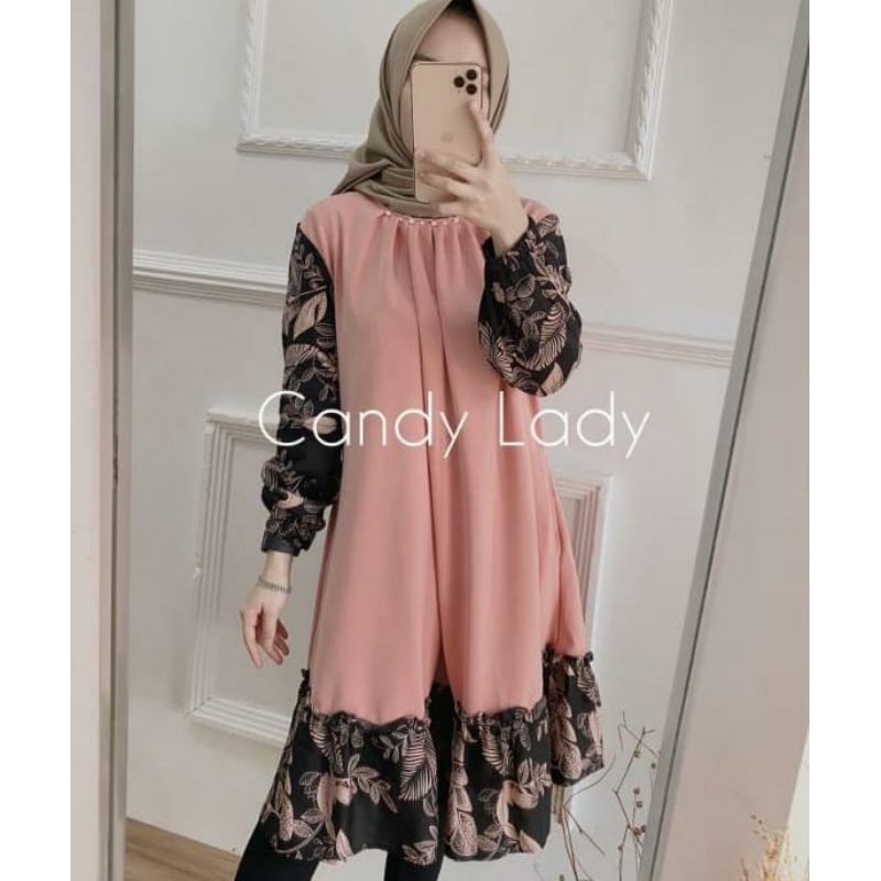 Samaea pearly tunik / tunik kombinasi bahan rayon premium