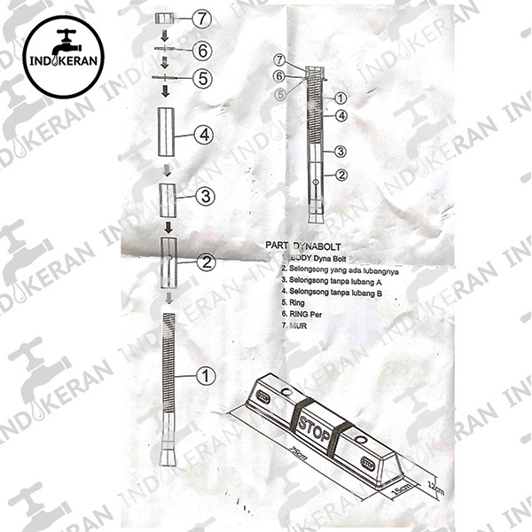 INDOKERAN - Parking Wheel Stopper Ganjal Ban - 75 CM