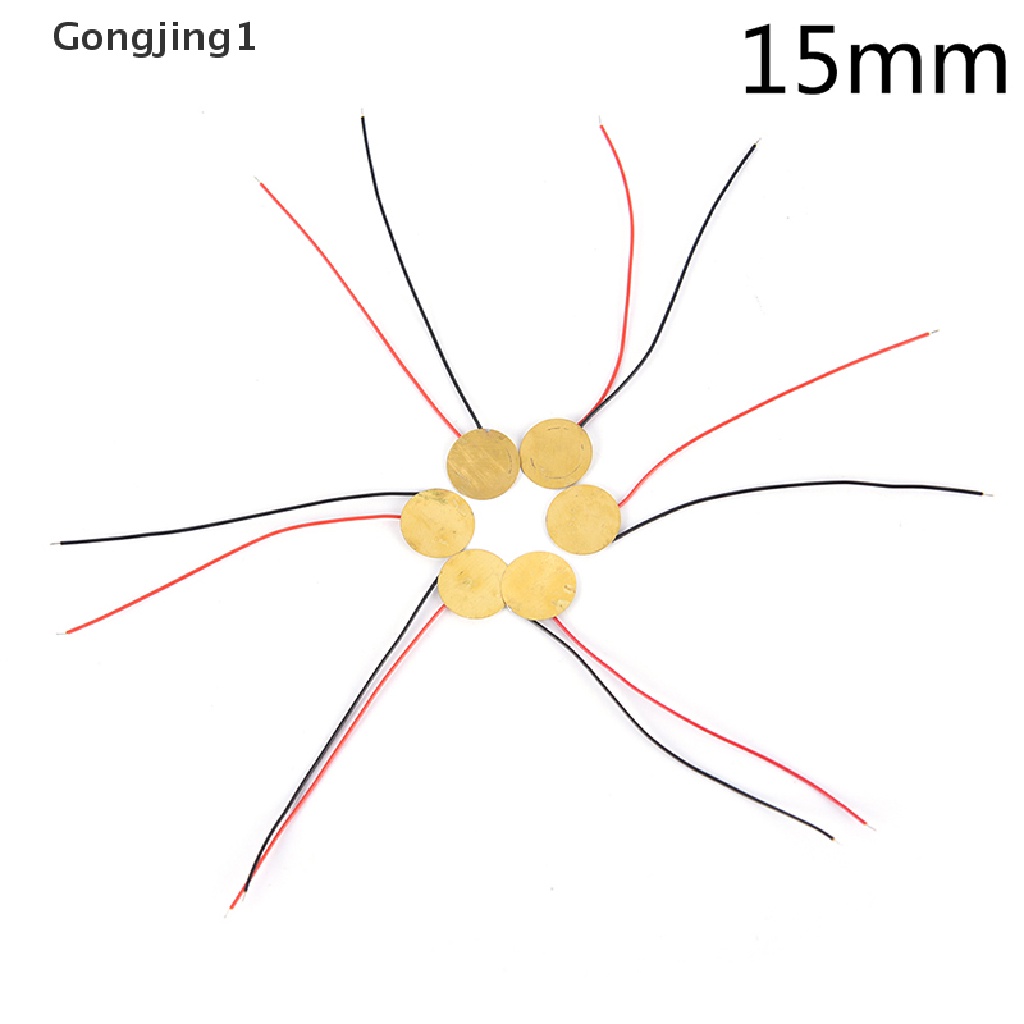 Gongjing1 6pcs Disk Piezoelektrik Piezoelektrik 15mm Untuk Pickup Gitar