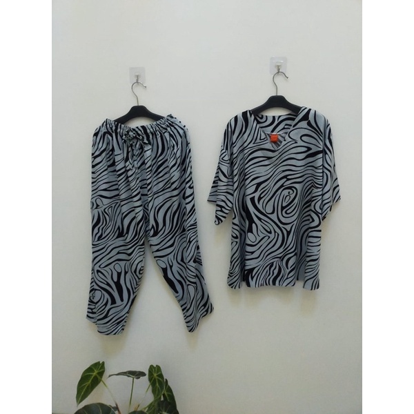 STELAN RAYON ANDIN ZEBRA(COD)ONE SET TERBARU/ONE SET WANITA/ONE SET VIRAL KEKINIAN