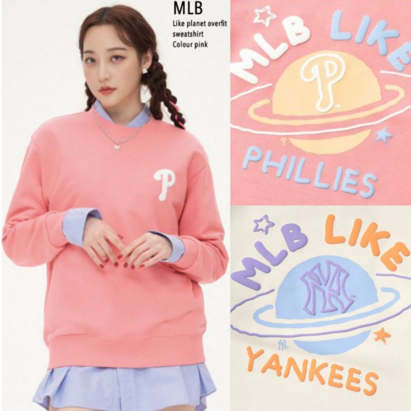 MLB SWEATSHIRT KOREA LOGO PLANET OVERFIT | FULL TAG | SWEATER WANITA