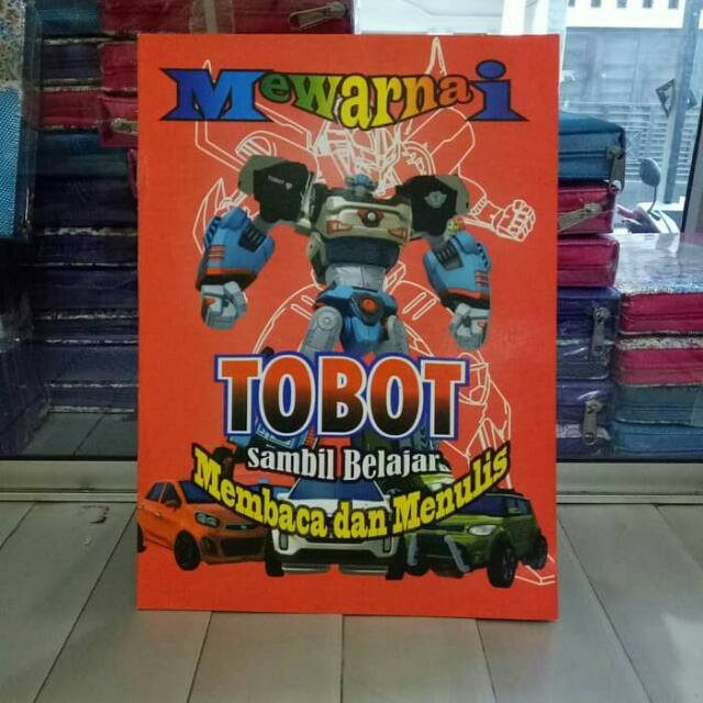 Buku Belajar Mewarnai Tobot, dan belajar membaca menulis